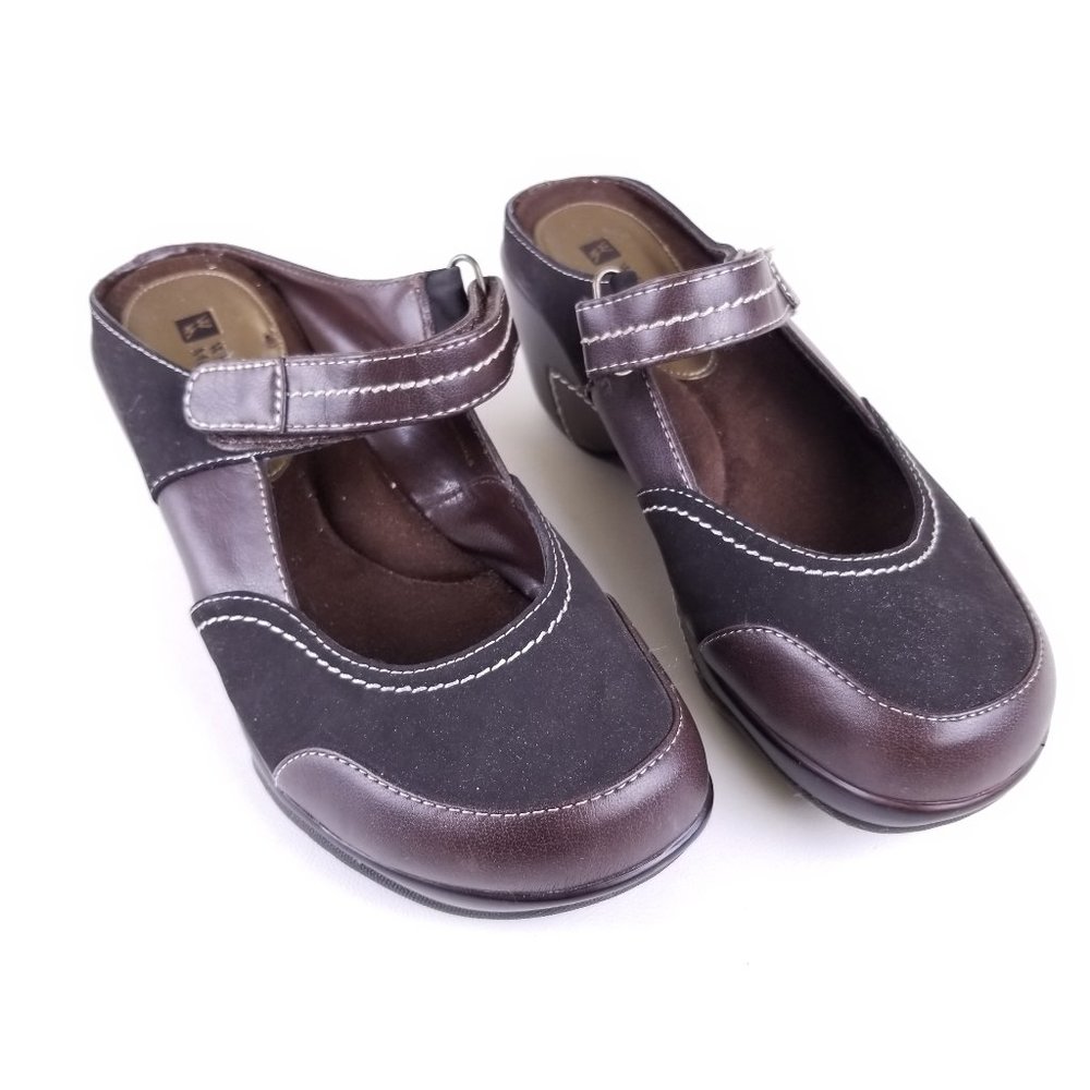 White Mountain Brown Slip On Mary Jane Clog Shoes